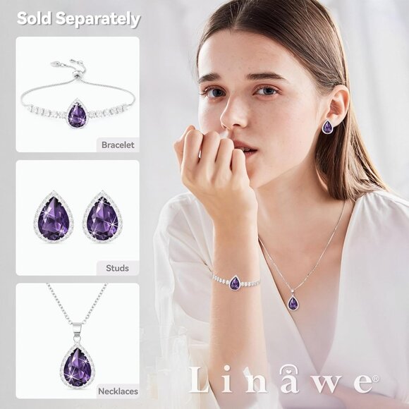 Crystal Chain Necklace for Women Trendy, Imitation Diamond Pendant, Statement Cu - Picture 4 of 5